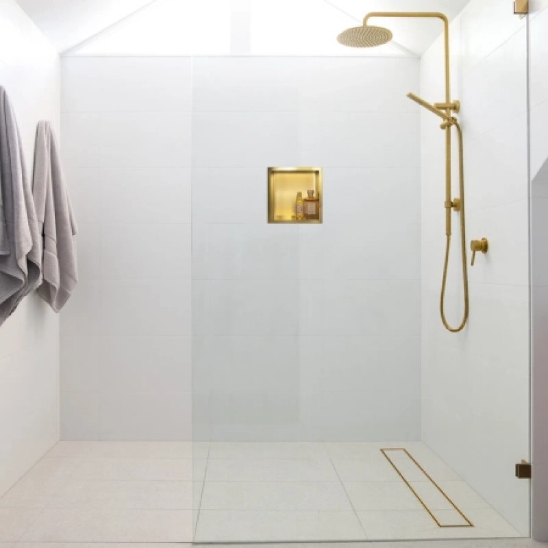 Златен вграден рафт Wall Box One Gold 30x30 см от неръждаема стомана