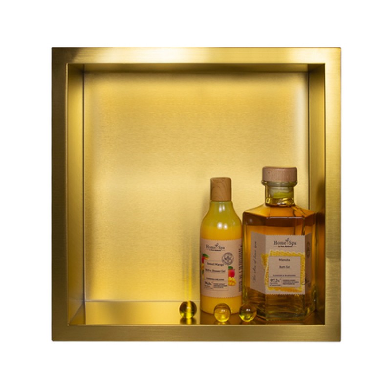 Златен вграден рафт Wall Box One Gold 30x30 см от неръждаема стомана