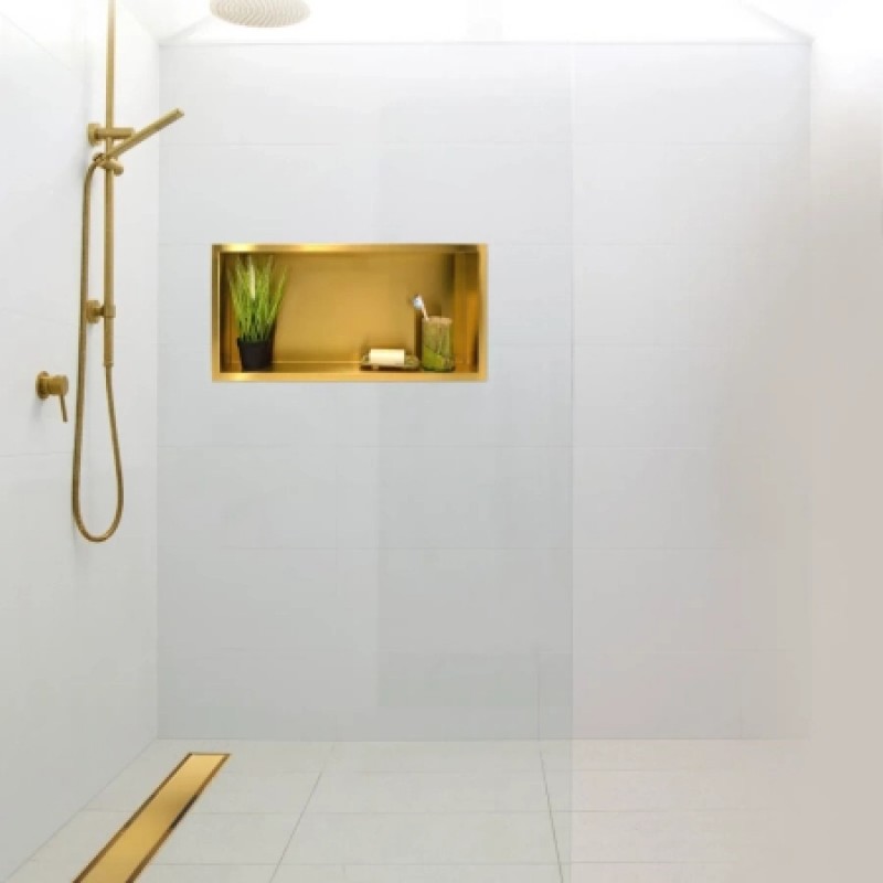 Златен вграден рафт Wall Box One Gold 60x30 см от неръждаема стомана