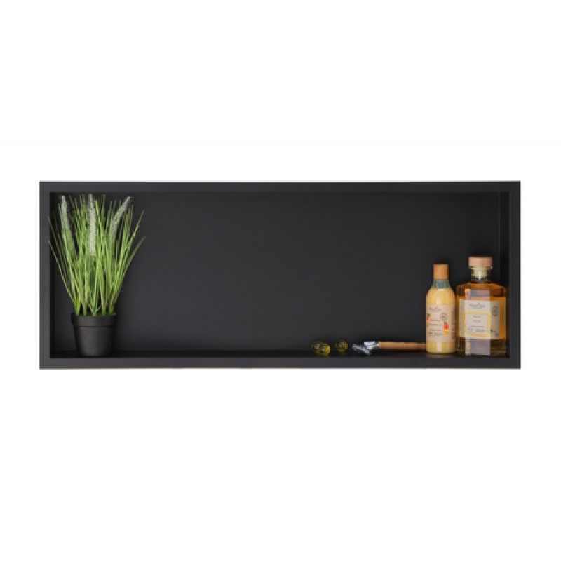 Черен рафт за вграждане Wall Box One Black 90x30 см от неръждаема стомана