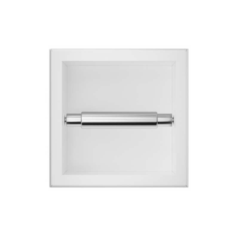 Бял вграден държач за хартия Wall-Box Paper 1 White от неръждаема стомана