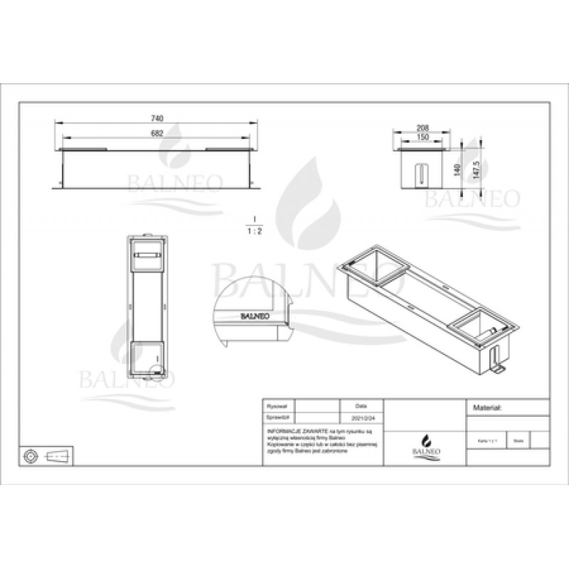 Вграден държач за хартия Wall-Box Paper 2 Gun Metal