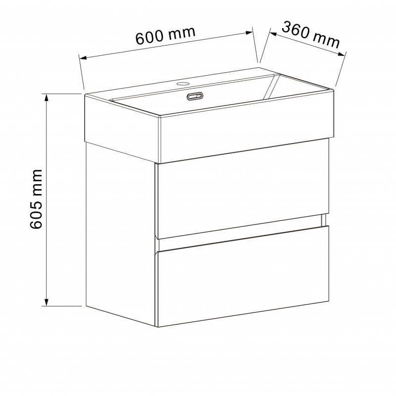 PVC шкаф за баня COMPACT 5847 с умивалник 6036MB
