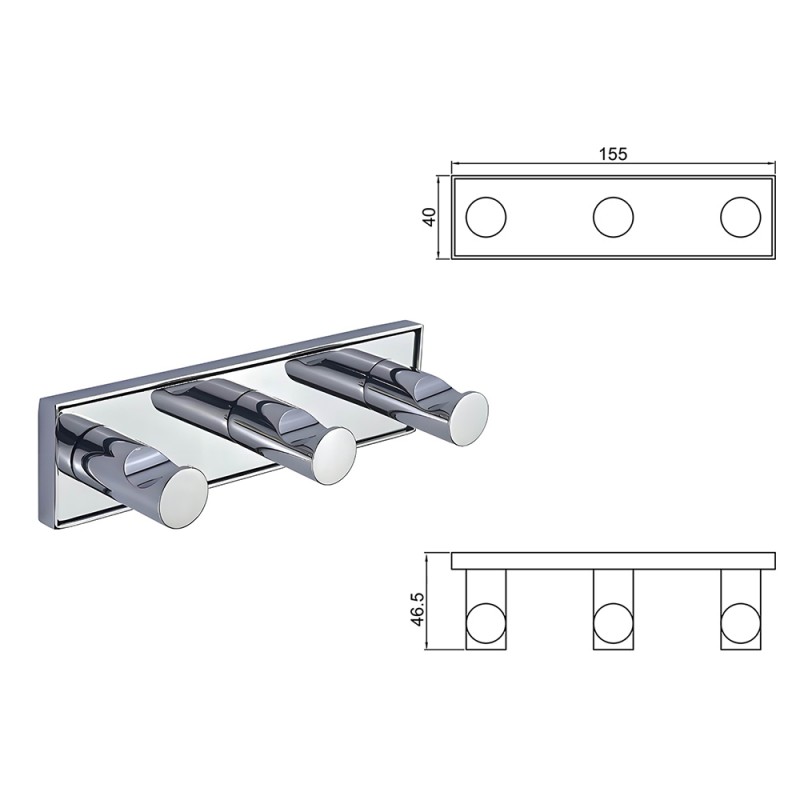 MODENA CHROME ТРОЙНА ЗАКАЧАЛКА 3853-3C