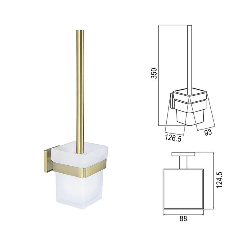 Четка за тоалетна MODENA BRUSH GOLD 3894BG