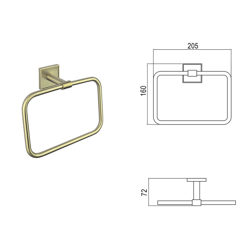 Пешкирник MODENA BRUSH GOLD 3860BG