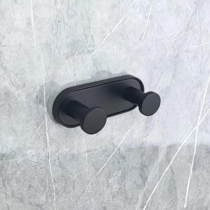 LUSSO BLACK MATT Двойна стенна закачалка 3653-2BM