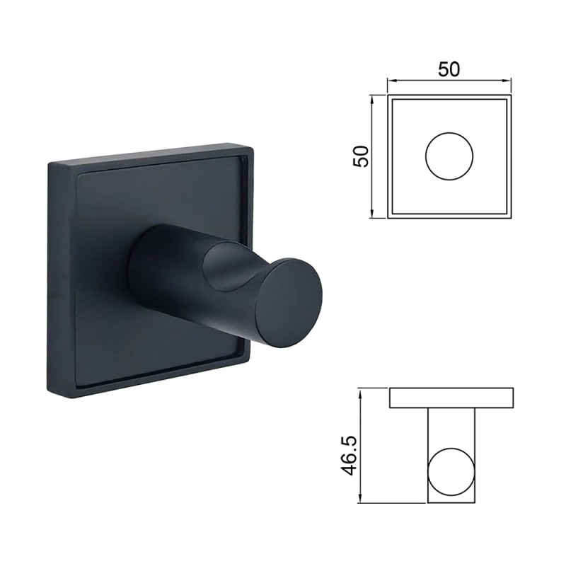 Единична закачалка MODENA BLACK MATT 3853-1BM