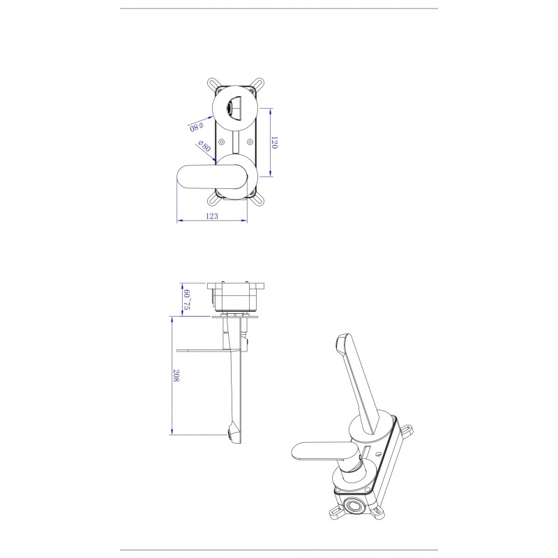 Смесител за вграждане за умивалник ARIA BRG 02819051BRG