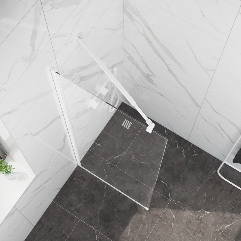 Стационарен параван за душ CRISTINA WHITE MAT 125TR-90WM, 90×200 см