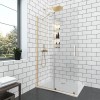 Параван за баня Walk-In ELGIO Brushed Gold