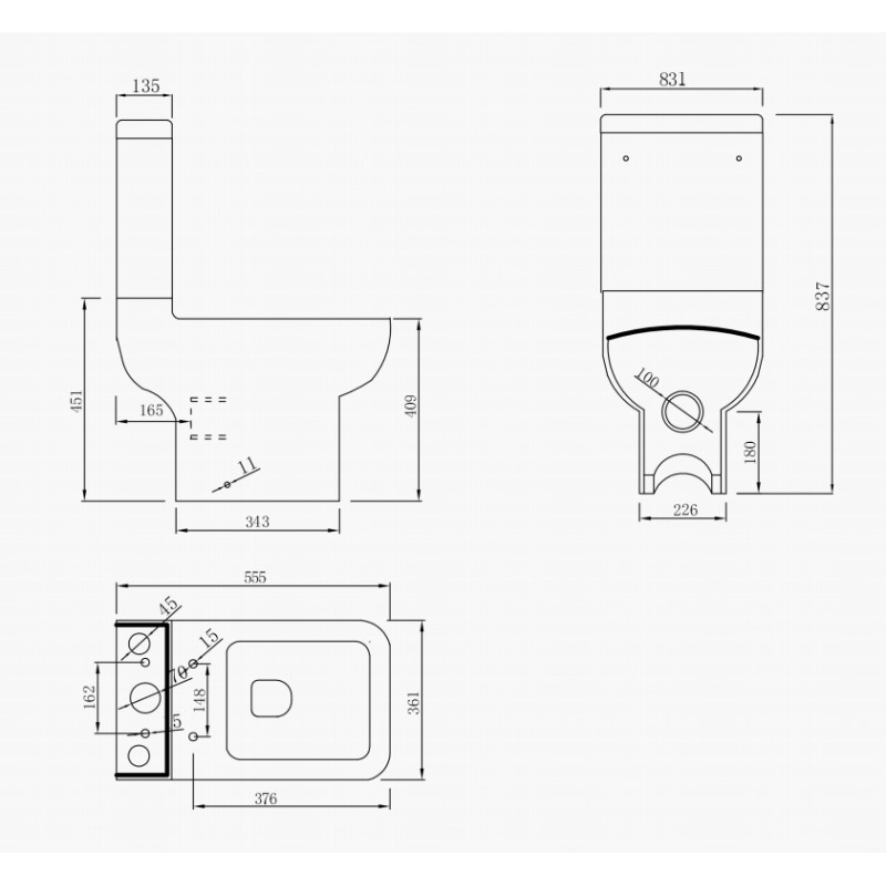 МОоноблок DANTE COMPACT със задно оттичане