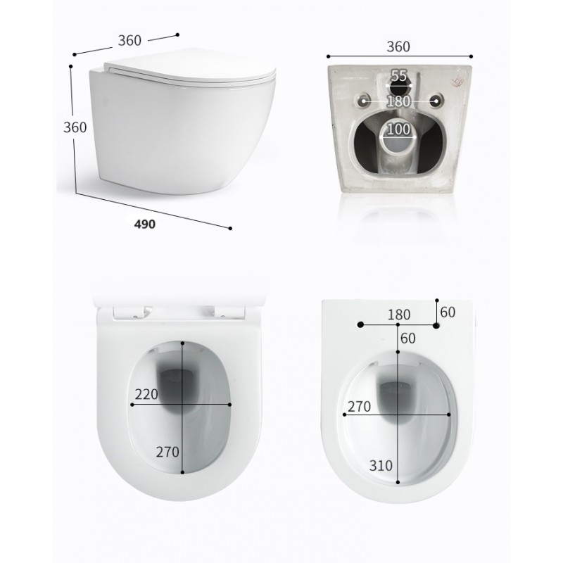 Стенна тоалетна чиния 4937W Bidet