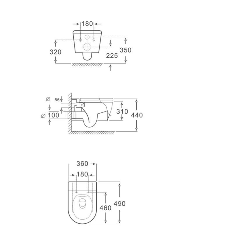 Стенна тоалетна чиния 4937W Bidet