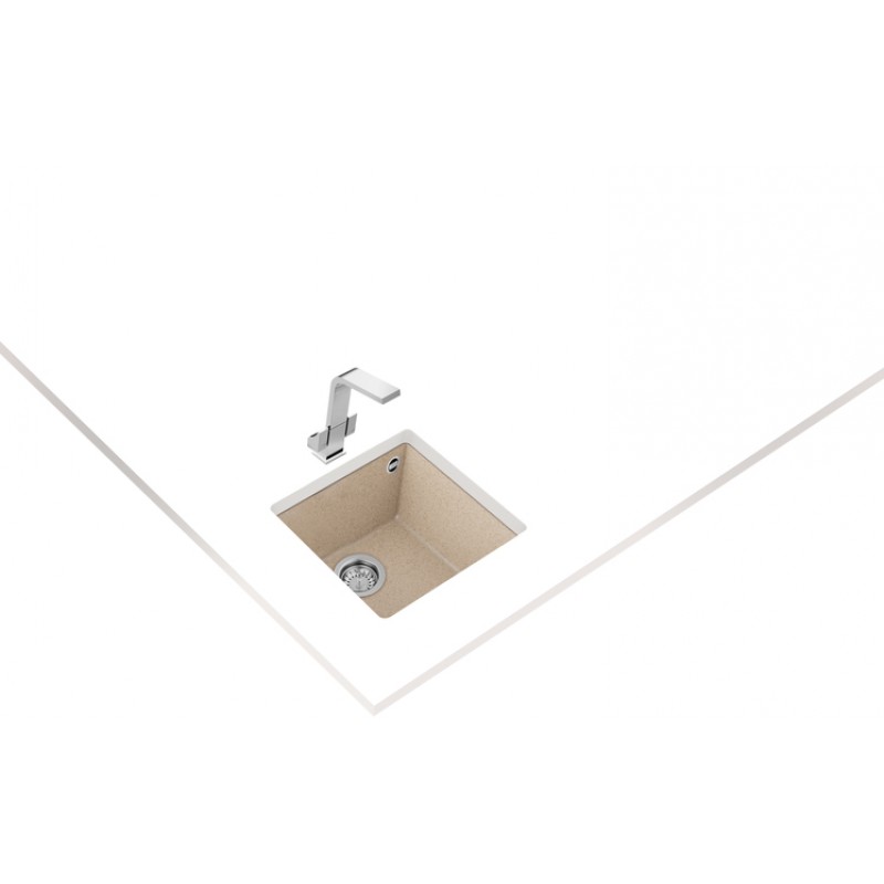 Подплотова гранитна мивка за шкаф 50 см Square 40.40 TG БЕЖОВА