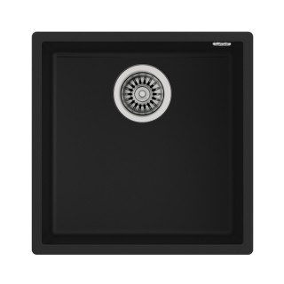 Подплотова гранитна мивка за шкаф 50 см Square 40.40 TG ЧЕРНА