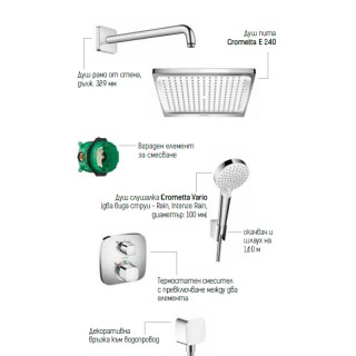 Вградена душ система с термостатно управление HANSGROHE 2