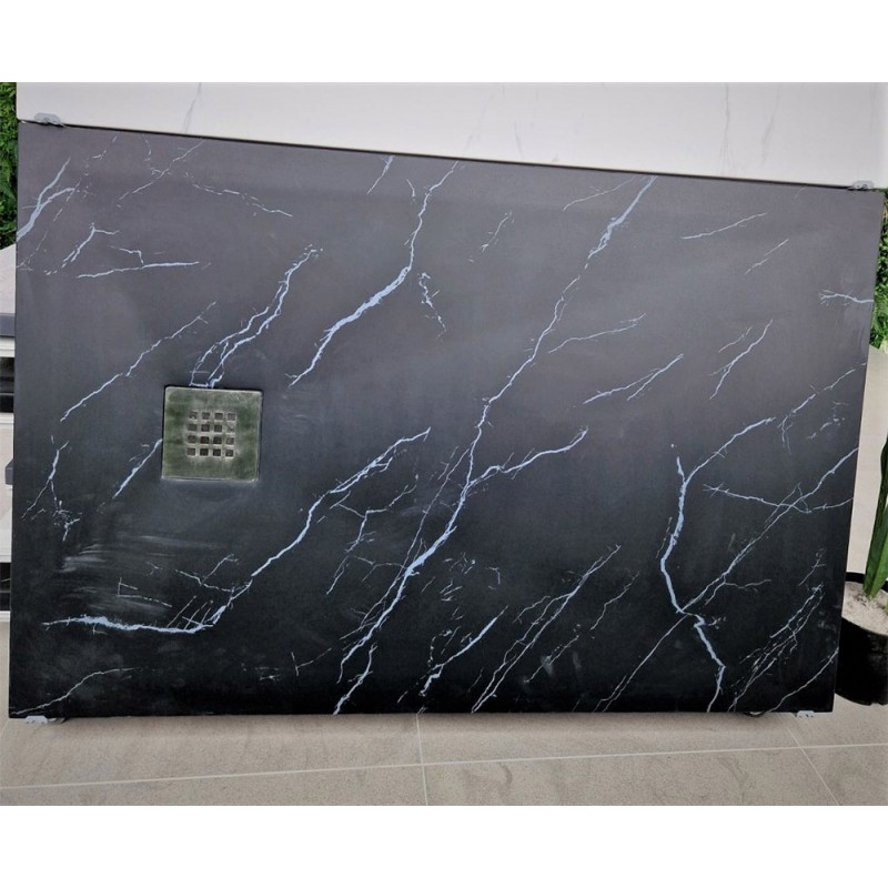 Поддушово корито 80х120 черен мрамор MARBLE TEXTURE ICST 12080MB-1