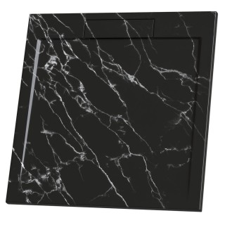 Поддушово корито MARBLE TEXTURE 90 см, черен мат