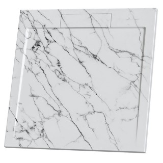 Поддушово корито MARBLE TEXTURE 90 см, бял мат