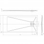 Поддушово корито 80х160 черен мат, ROUGH STONE ICST 16080RS-2