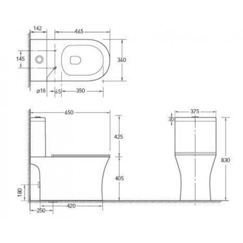 Порцеланов моноблок ICC 7937P BIDET