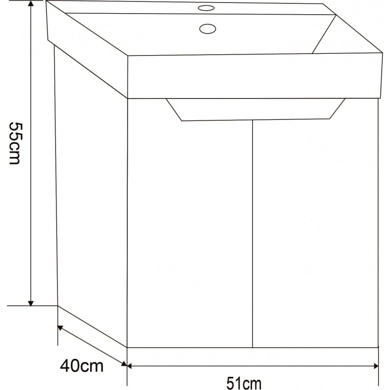 PVC долен шкаф за баня ICP 5155