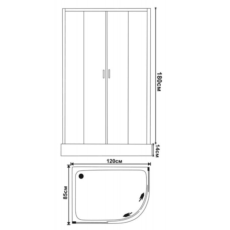 Душ кабина ICS 839R 120*85*180 NEW