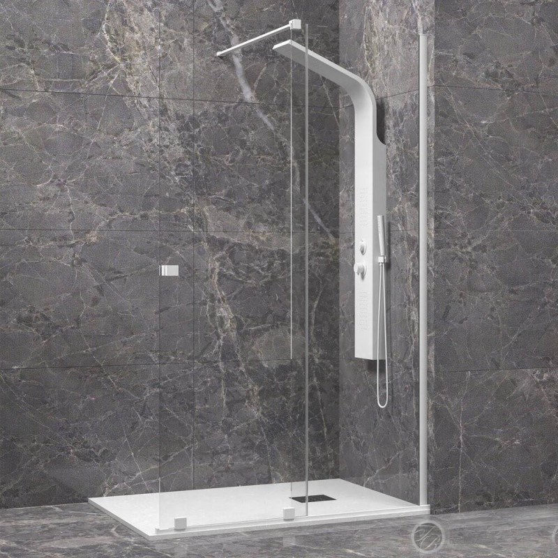Душ параван 170/200 см, бял мат, Animus 400 Bianco