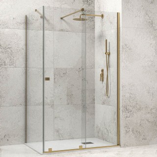 Душ параван 130/200 см, златен мат, Animus 400 Oro