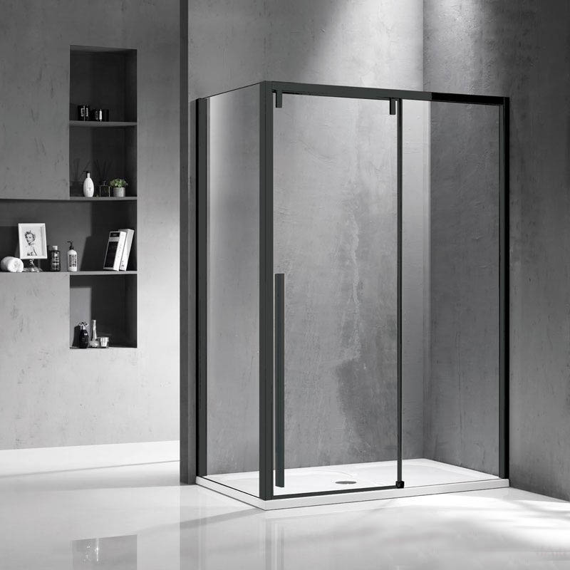Душ кабина 70/150 см, профил черен мат, Santorini 400 NR-10 Nero