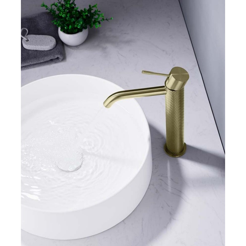 ВИСОК СМЕСИТЕЛ ЗА УМИВАЛНИК DIAMOND BRUSHED GOLD NR251901АBG