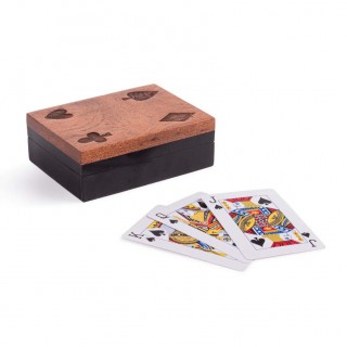 Декорация с карти Fortune от черно дърво 12x8,5