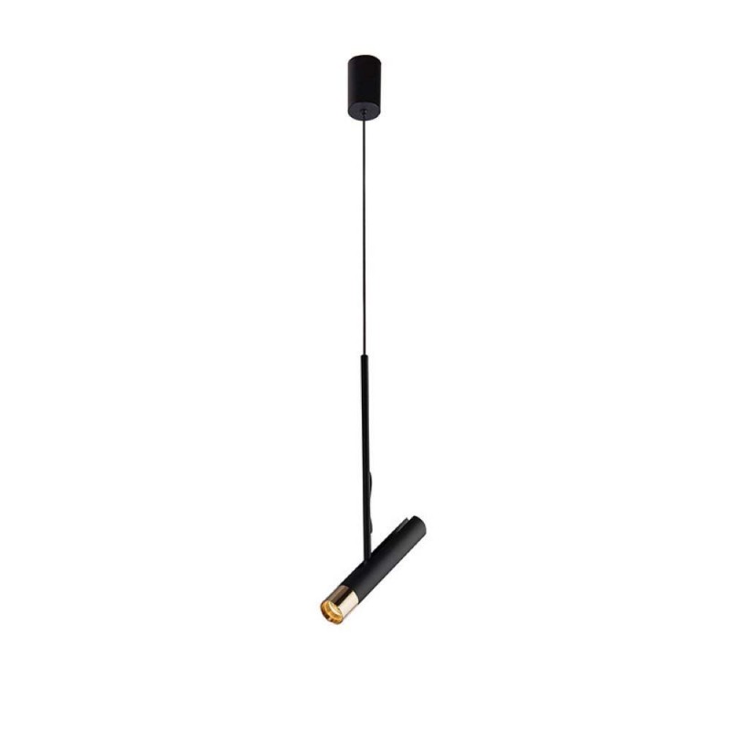 Черен LED пендел Cylinder с димиране, 4W, 3000K