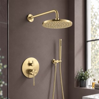 Душ комплект за вграждане DIAMOND BRUSHED GOLD