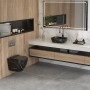 Порцеланов умивалник за плот 887MB MARBLE, матово черно с мраморен ефект