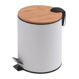 Кошче за баня 3 L KENTA BAMBOOM, Бял мат