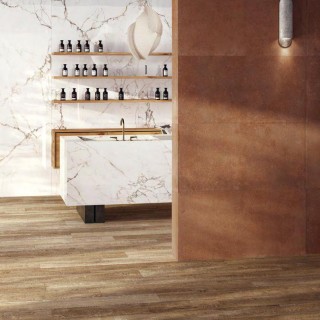 Terrae Cotto Luce Oro Luni Noce - красива серия гранитогрес с ефект на мрамор, камък и дърво