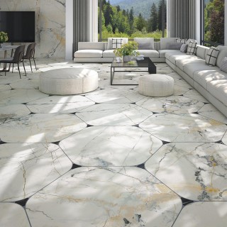MARBLELOUS 108,5X118,9 - серия шестоъгълен грнитогрес с мраморен ефект