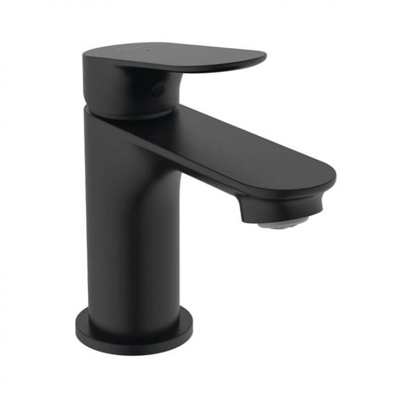 Черен матов смесител за умивалник с клик сифон Ideal Standard
