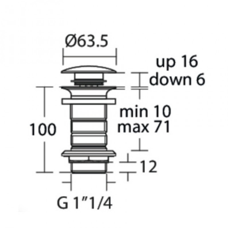 Click-Clack сифон в златен мат E1483A2