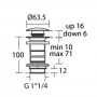 Click-Clack сифон в златен мат E1483A2