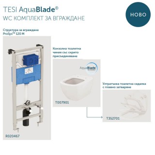 TESI AquaBlade WC КОМПЛЕКТ ЗА ВГРАЖДАНЕ T386801