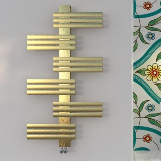 Дизайнерска алуминиева лира за баня Guardian XL Gold 700x1300