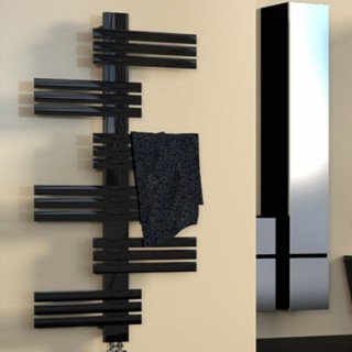Дизайнерска алуминиева лира за баня Guardian XL Black matte 700x1300