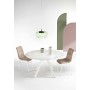 ROUND WHITE - Разтегателна маса от синтерован камък с мраморен ефект