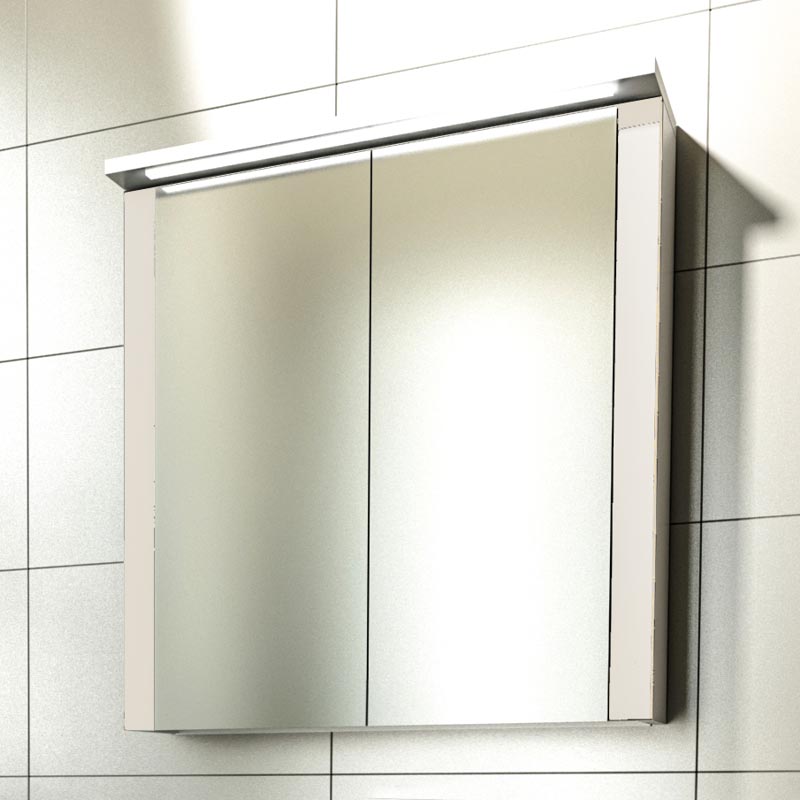 Водоустойчив шкаф за баня с огледало с LED осветление - PURE 55