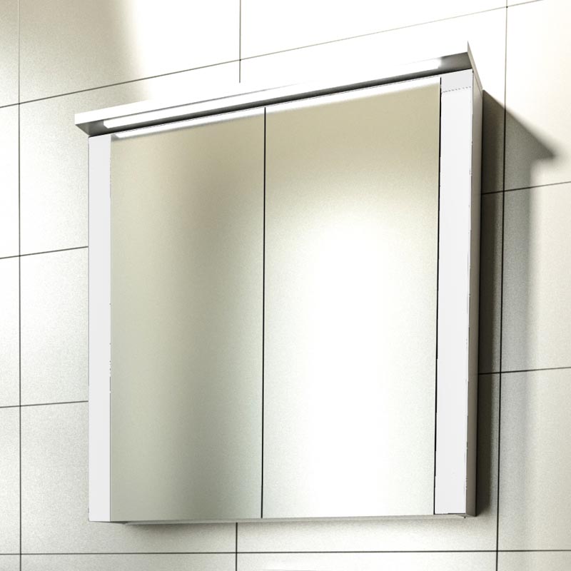 Водоустойчив шкаф за баня с огледало с LED осветление - PURE 55
