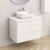 Стенен PVC шкаф за баня 9048-75W с бял плот