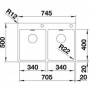 КУХНЕНСКА МИВКА ОТ СТОМАНА BLANCO ANDANO 340/340-IF/A